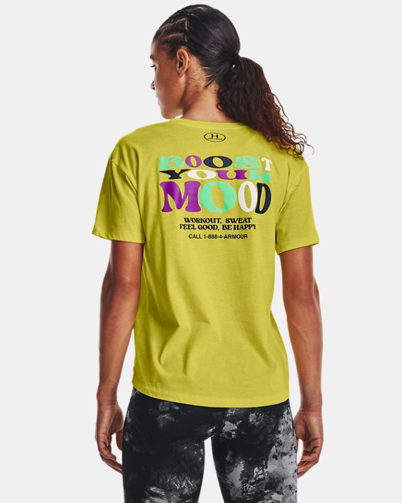Camiseta de manga corta UA Boost Your Mood para mujer, Yellow, pdpMainDesktop image number 1